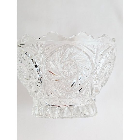 Clear Glass Round Pedestal Candy Bowl Vintage Pressed Glass Small Glass Bowl - Picture 7 of 10